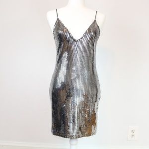 Topshop silver foil sequin mini dress.  Size 4